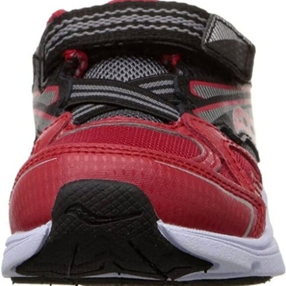 NEW Saucony Kid Baby Ride Sneakers Red Black Elastic Adjustable Strap - Picture 6 of 7